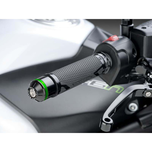 Puig Short Bar End Weights With Coloured Rim Black